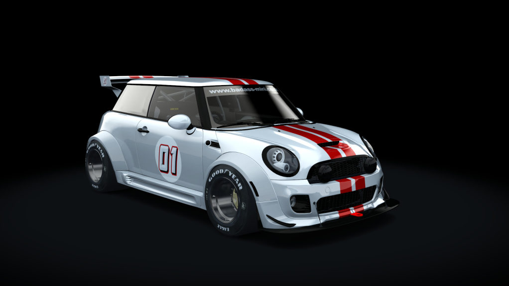 Mini Custom Race Works, skin white_stripes