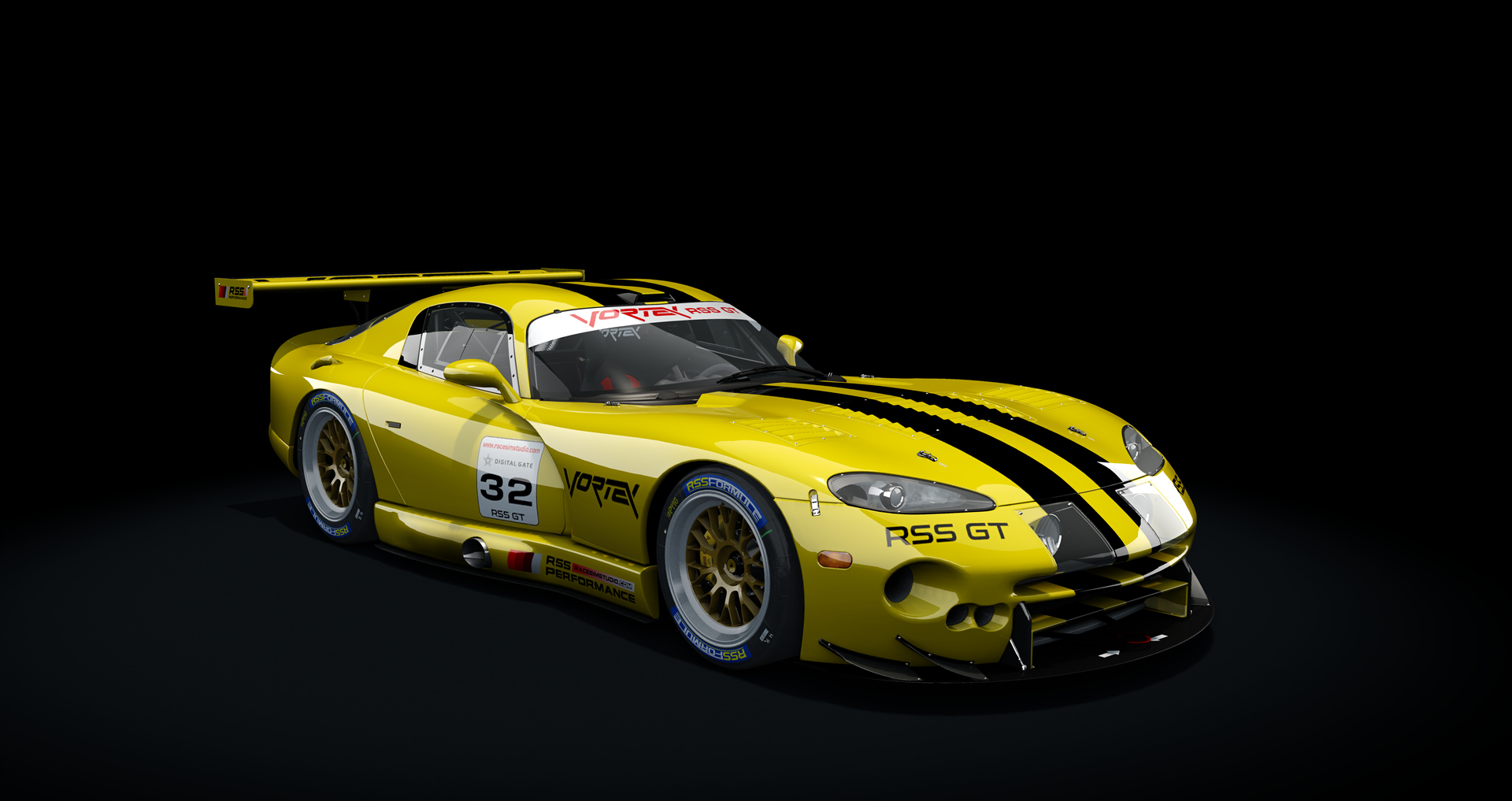 GT Vortex v10, skin yellow_stripes